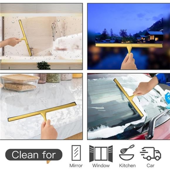 14 inch Shower Squeegee Stainless Steel Bath Squeegee for Shower Glass Doors - Picture 6 of 6